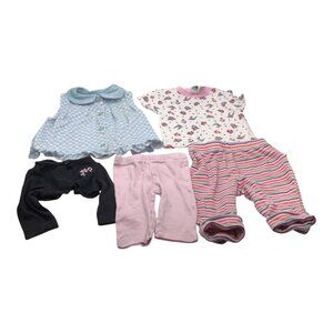 Lot Of 5 Baby Girl Clothes Size 3-6M Tiny Tots & Little Wonders Mixed Styles